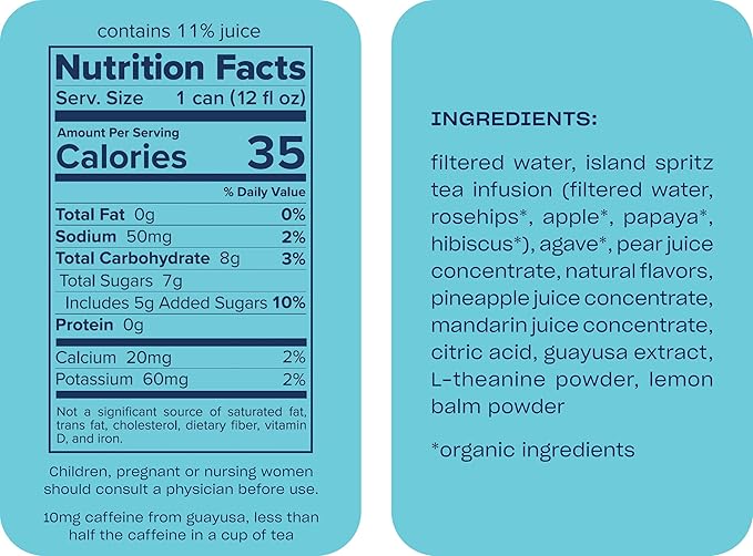 Recess Zero Proof Craft Mocktails, Alcohol Free Drinks, With Adaptogens, Non-Alcoholic Beverage Replacement, Mixer, Celebration, Party, (Island Spritz, 12oz, Pack of 12)