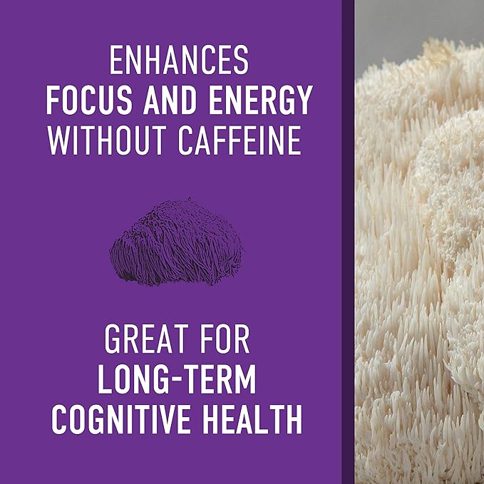 Organic Lions Mane Mushroom Supplement - Lions Mane Extract Powder for Mental Clarity, Focus and Cognitive Function (45g, 30 Servings) - Sharp & Focused