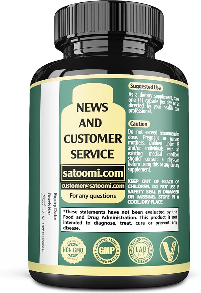 Satoomi 9in1 Tongkat Ali Root Extract 200:1 - Ashwagandha, Tribulus Terrestris - 150 Capsules for 5 Months - Support Strength, Energy & Healthy Immune
