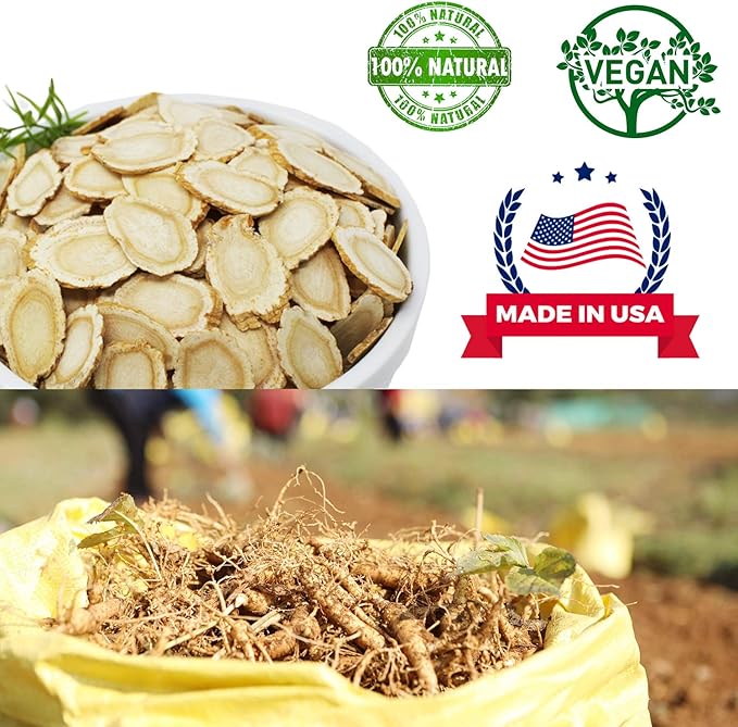 American Ginseng Slices from Wisconsin (Sliced Ginseng Root)Wisconsin Grown!Most People Use It to Make Ginseng Tea! Good for Health! (American Ginseng Slices (Large Round), 1 Box of 4 Ounces)