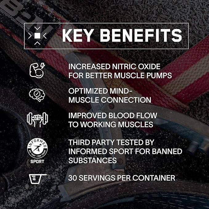 BARE PERFORMANCE NUTRITION, BPN EndoPump Pre-Workout Muscle Pump Enhancer w/L-Citrulline, Increased Blood Flow/Oxygen Transport to Muscles, 30 Servings, Mango