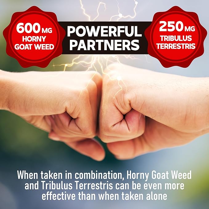 7 in-1 Ultra Test Support with Tribulus Terrestris Horny Goat Weed L-Arginine Maca Root Tongkat Ali Beet Root - Energy Workout Muscle Strength Support 120 Capsules