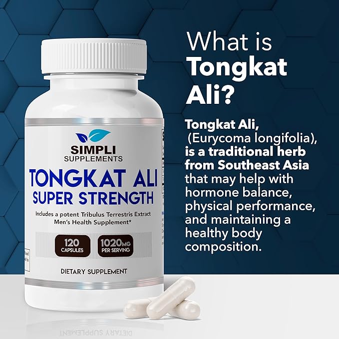 200:1 Longjack Tongkat Ali for Men and Women | Natural Supplement with Tribulus Terrestris for Energy, Stamina, and Hormonal Balance | 120 Capsules for Overall Wellness Support