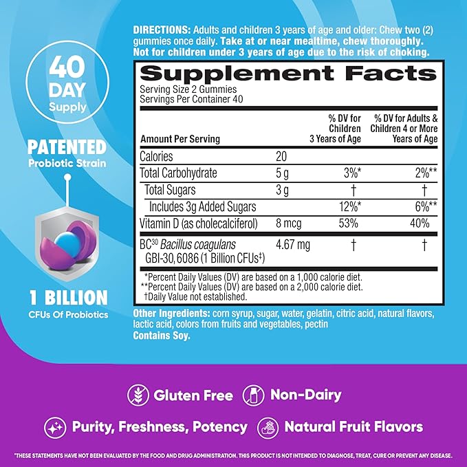Digestive Advantage Probiotics - Daily Probiotic Gummies, 80 Count (ASA-117)