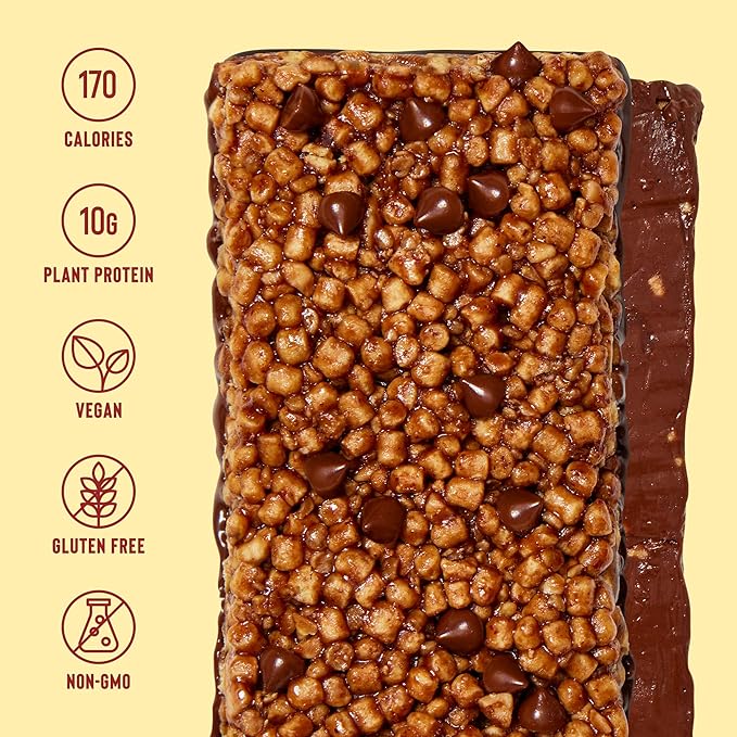 Mezcla Vegan Protein Bars, Gluten Free Snack Made with Dark Chocolate, Pea Protein, Almonds and Other Premium Ingredients, Healthy Snacks, Almond Butter Chocolate, 10g of Protein, 12 Pack