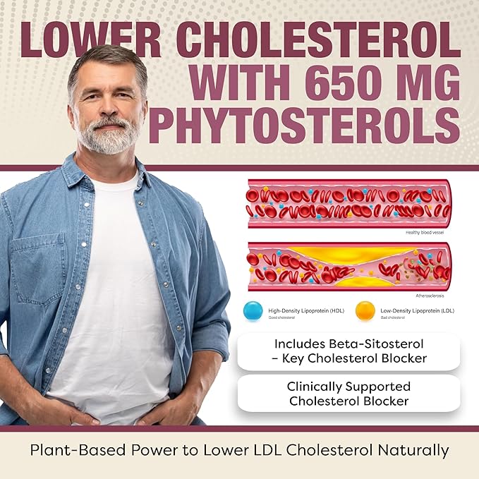 Cholesterol Supplement - Natural Cholesterol Complex & Heart Health Formula with Policosanol & Antioxidants - Improve Circulation & Energy - Quality, Natural Ingredients - 120 Capsules