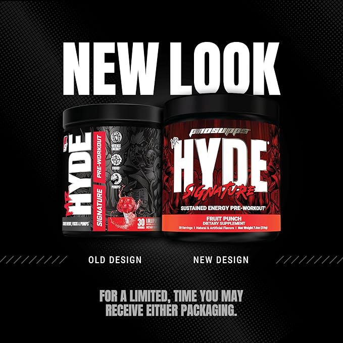 PROSUPPS Mr. Hyde Signature Pre Workout Powder with Creatine, Beta Alanine & Caffeine - Performance, Energy & Endurance - Clean Fitness & Gym Supplements for Men & Women (Fruit Punch, 30 Servings)