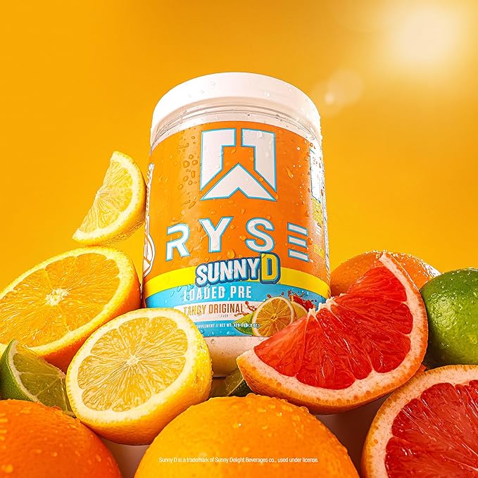 RYSE Loaded Pre Workout Powder - SunnyD Tangy Original - Daily Pre-Workout for Men & Women with 300mg Caffeine, Beta Alanine, and Citrulline for Pump, Focus, and Energy - 30 Servings