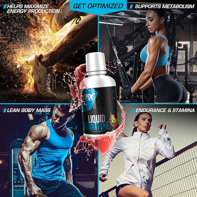 EFX Sports L-Carnitine Liquid 1500mg, Improve Performance and Strength, Vitamin B5 (31 Servings, Fruit Punch)