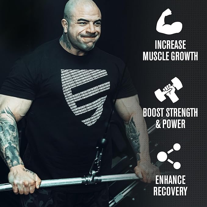 Jacked Factory Creatine Monohydrate + HMB - Creatine Dietary Sports Nutrition Bodybuilding Supplement for Men and Women - Muscle Growth, Increased Strength, Enhanced Energy - 30 Servings, Unflavoured