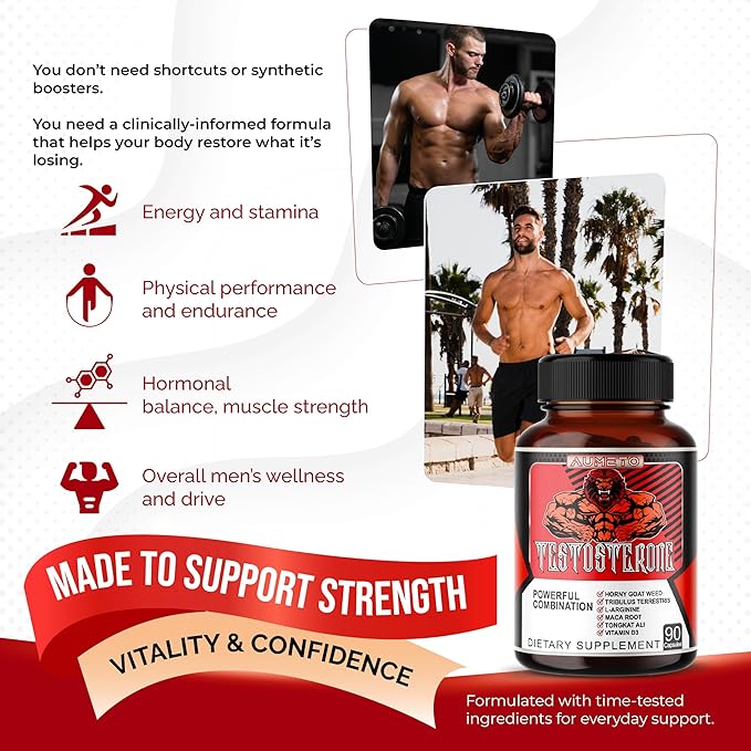 8IN1 Ultra Test Support with Tribulus Terrestris, Tongkat Ali, Maca Root, Beet Root, L-Arginine, Vitamin D3 - Strength, Stamina & Muscle Growth Support (90 Count (Pack of 1))