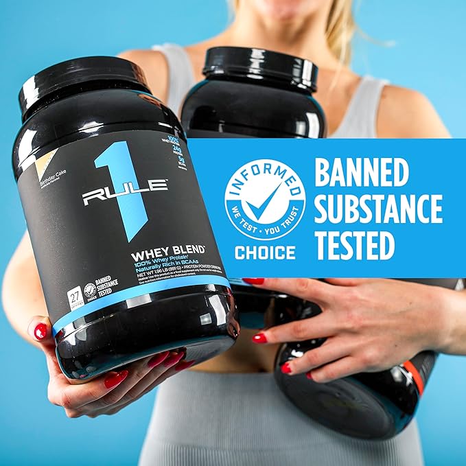 Rule One Proteins, R1 Whey Blend - 24g Fast-Acting Whey Protein Concentrates, Isolates, and Hydrolysates Per Serving, with Naturally Occurring EAAs and BCAAs (5 Pounds*, Vanilla Ice Cream)