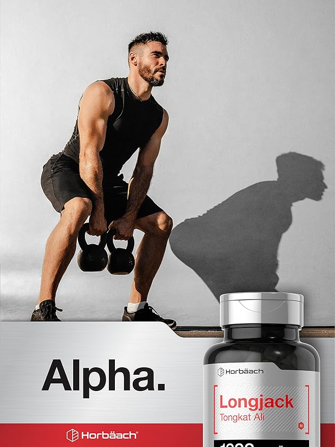 Horbäach Longjack Tongkat Ali for Men and Women | 1600mg | 120 Capsules | Extract Supplement | Maximum Strength Pills | Eurycoma Longifolia | Non-GMO and Gluten Free