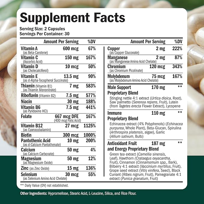 Vimerson Health Multivitamin for Men & Tongkat Ali for Men with Horny Goat Weed, Maca Root Powder, Tribulus Terrestris, Saw Palmetto Extract