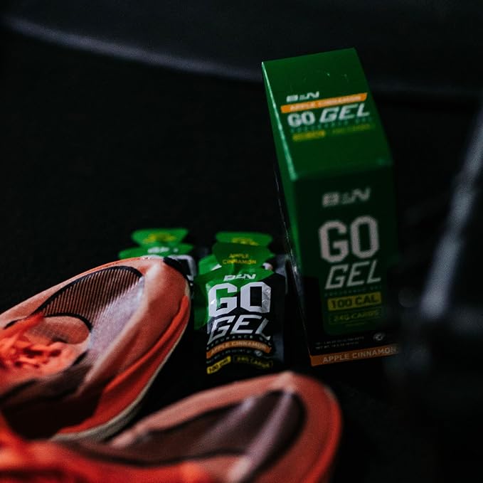 BARE PERFORMANCE NUTRITION, BPN Go Gel Endurance, 24g of Carbohydrates & 100 Calories per Pack, Vegan + Gluten Free Running Gel, 10 Single-Serving Packs, Apple Cinnamon