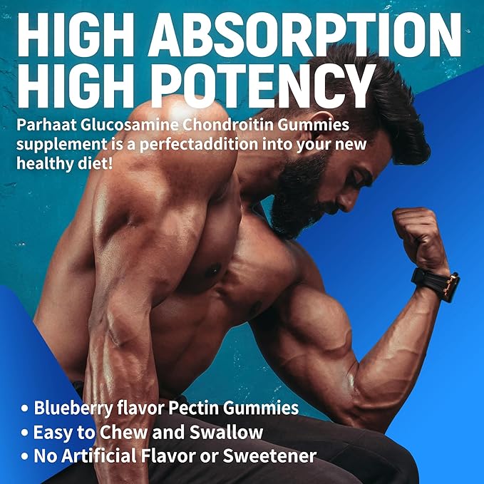 Glucosamine Chondroitin Gummies with MSM & Elderberry Extra Strength - Joint Support, Antioxidant Immune Support Supplement for Adults, Men & Women.Blueberry-2pack