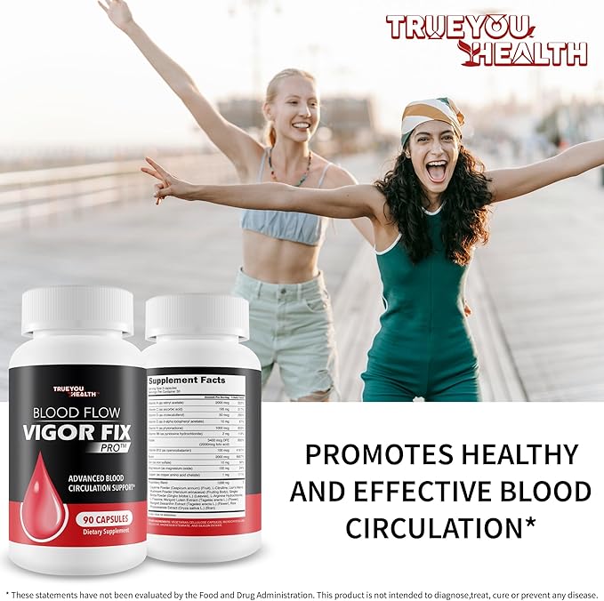 Blood Flow Vigor Fix Pro - Our Best Blood Flow Supplement for Men - Poor Circulation Supplements - Blood Circulation Supplements for Men to Increase Blood Flow - Healthy Blood Flow - Men Blood Flow