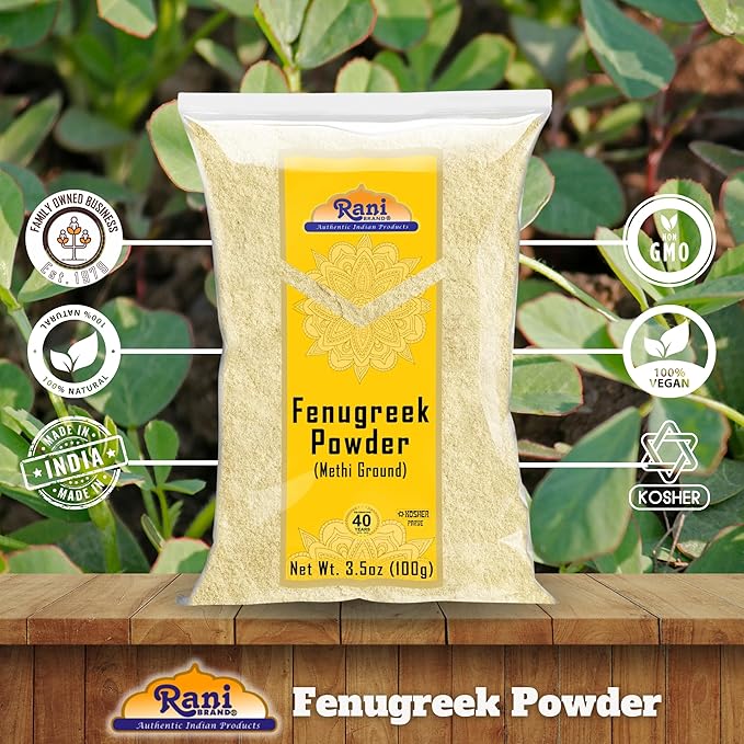 Rani Fenugreek (Methi) Seeds Ground Powder 3.5oz (100g) Trigonella foenum graecum ~ All Natural | Vegan | Gluten Friendly | Non-GMO | Kosher | Indian Origin, used in cooking & Ayurvedic spice