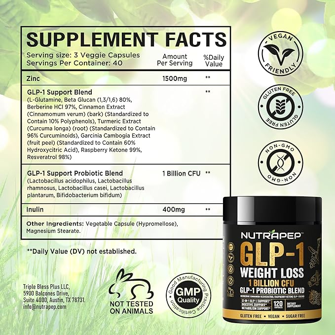 GLP-1 Probiotic Weight Loss Supplement - Glp1 Booster with Berberine for Fat Burn