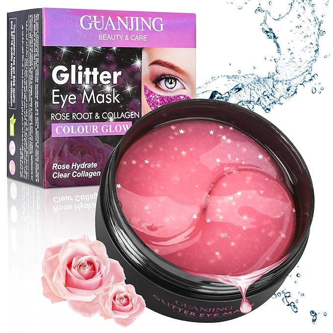Under Eye Mask (30 Pairs),Under Eye Patches for Dark Circles,Puffiness and Eye Fatigue,Shimmering Eye Masks with Hyaluronic Acid Niacinamide,For Women and Men, Anti-Aging Eye Masks (Pink)
