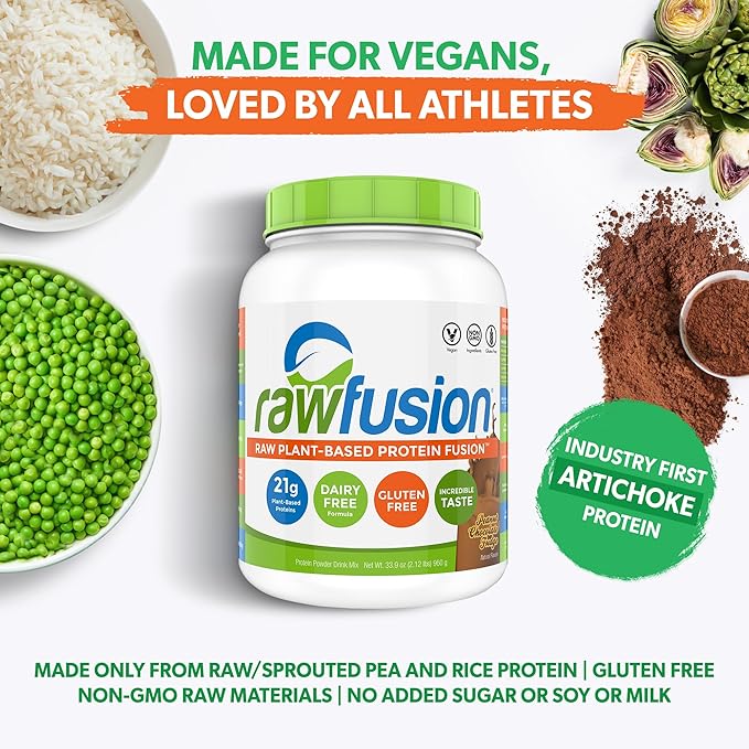 Nutrition RawFusion Plant Protein Powder, Peanut Chocolate Fudge, 32.9 Ounce, Pack of 1