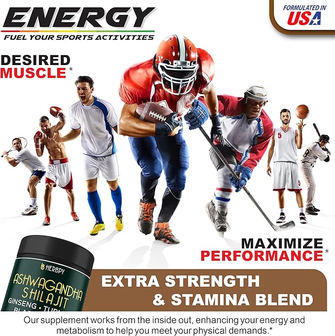 5in1 Ashwagandha Extra Strength with Shilajit for Stamina, Energy & Relaxation Support - Plus Ginseng, Turmeric Root & Black Pepper - 120 Count