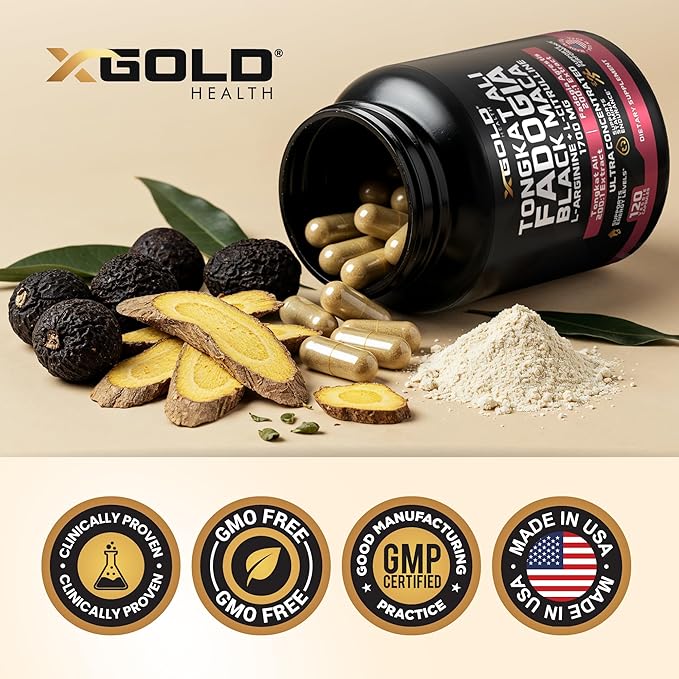 X Gold Health Tongkat Ali, Fadogia Agrestis, Black Maca, L-Arginine & L-Citrulline: Boost Energy, Vitality, Performance, Muscle Recovery & Balance – Premium Wellness Support for Men & Women