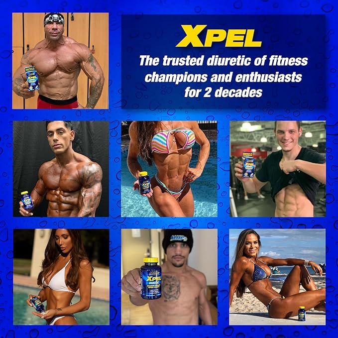 Maximum Human Performance Xpel Maximum Strength Diuretic Water Pills, for Water Retention Relief, Weight loss Support, with Vitamin B-6 Potassium Dandelion Root, 80 Capsules