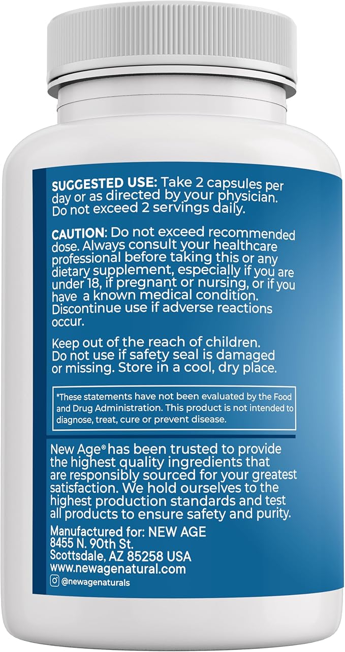 NEW AGE 8 in 1 Immune Support Booster Supplement with Echinacea, Vitamin C and Zinc 50mg, Vitamin D 5000 IU, Turmeric Curcumin & Ginger, B6, Elderberry 60 Count (Pack of 1)