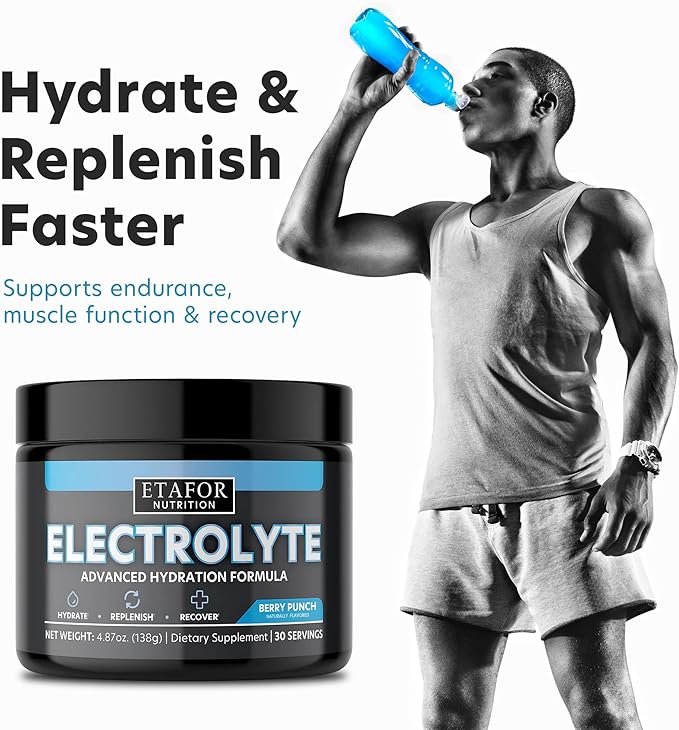 Electrolytes Powder - Electrolyte Drinks for Hydration, Vitality, Immunity and Endurance - Hydration Powder with Vitamins, Calcium, Magnesium, Manganese and Zinc - Hydrating Drinks 30 Servings