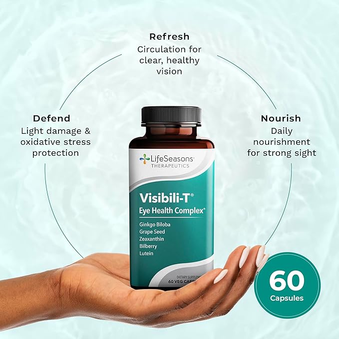 LifeSeasons Visibili-T - Vitamin Supplement for Eye Health & Vision Support - Carrot Root, Chromium, Bilberry, Ginkgo Biloba, Grape Seed Extract, Lycopene, Vitamin A, Lutein & Zeaxanthin - 60 Capsules