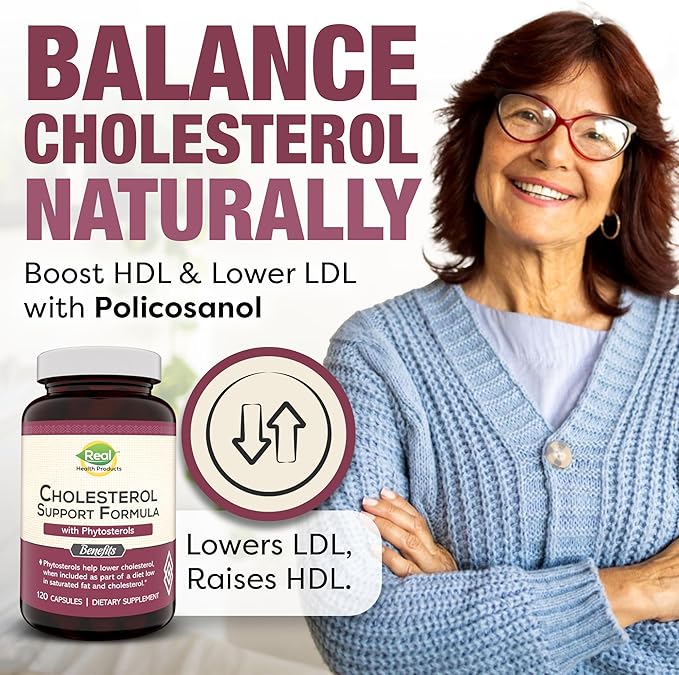 Cholesterol Supplement - Natural Cholesterol Complex & Heart Health Formula with Policosanol & Antioxidants - Improve Circulation & Energy - Quality, Natural Ingredients - 120 Capsules