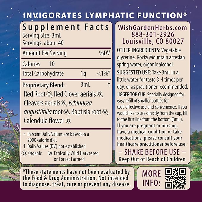 WishGarden Herbs Lymph Mover Immune Strength - Natural Herbal Lymphatic Drainage and Lymphatic Cleanse Supplement with Echinacea for Immune Support, Supports Healthy Lymphatic System Function, 4oz
