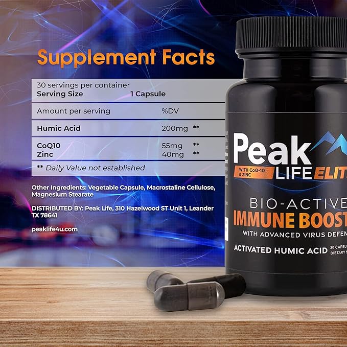 Immunity Boost Support - 3-in-1 Vitamin Supplement with Humic Acid Ionic Trace Minerals, CoQ10, Zinc - Daily Nutrition for Advanced Performance and Vital Body Balance (3 Pack)