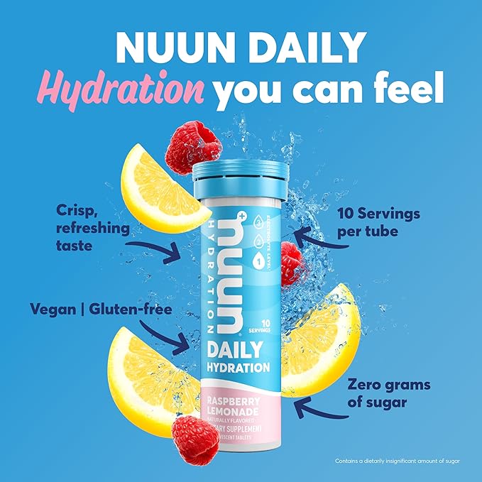 Nuun Daily Electrolyte Tablets with Magnesium, Calcium, Potassium, Chloride & Sodium, Gluten Free, Sugar Free, & Vegan, Mixed Berry Flavor, 4 Pack (40 Servings Total)