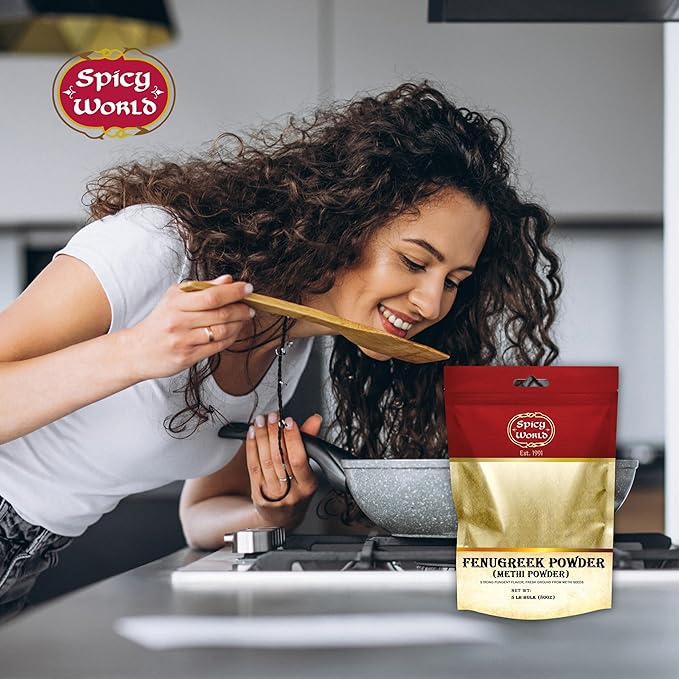 Spicy World Fenugreek Seed Powder 5 Pound Bulk Bag - Ground Methi Seeds, Natural Indian Spice