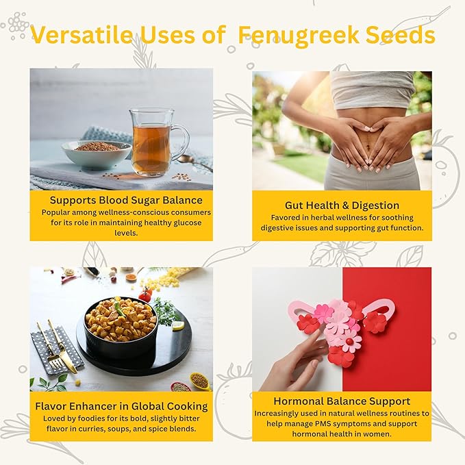 Yogiraj Seasonings Fenugreek Seeds, 7 oz, Whole Methi Seeds | Non-GMO & Gluten Free | 100% Natural Fenugreek Gluten Free & Non-Irradiated | Great for Indian Curry Seasonings