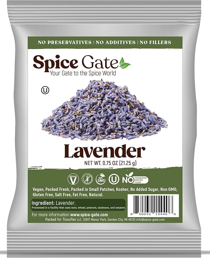 Lavender Flowers - (0.75 oz) Dried Lavender Flower Buds for Tea and Cooking - Culinary Lavender Buds - Perfect for Edible Lavender Recipes, Drinks, Chicken Dishes, Lavender Tea, and More