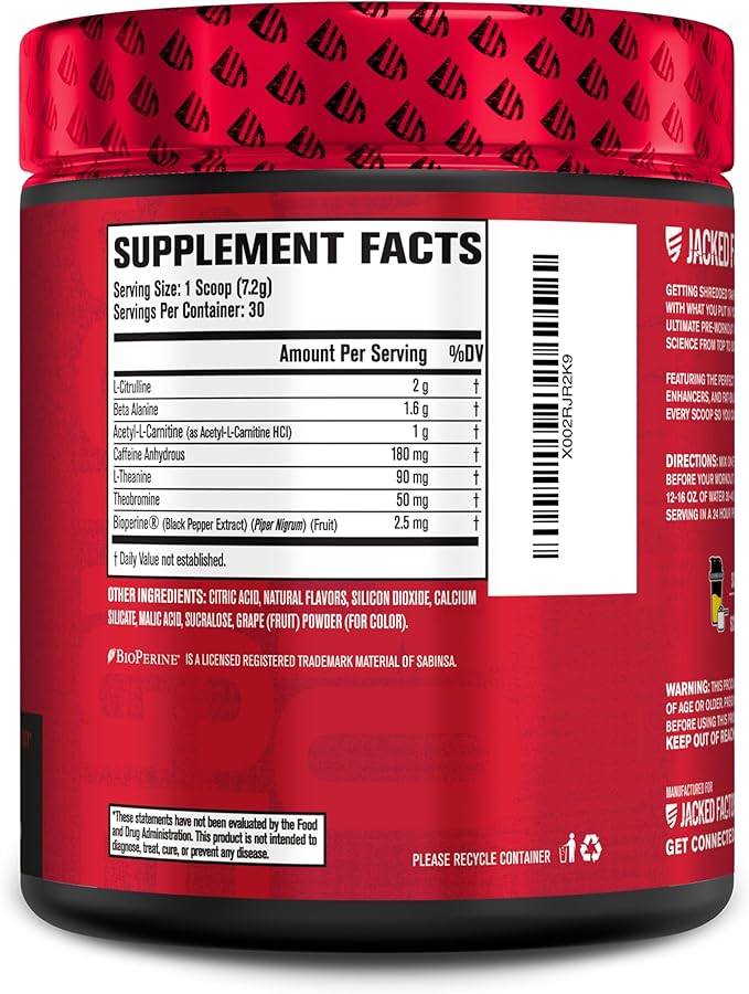 Jacked Factory Nitrosurge Shred Thermogenic Pre-Workout in Blueberry Lemonade & N.O. XT Nitric Oxide Booster for Men & Women