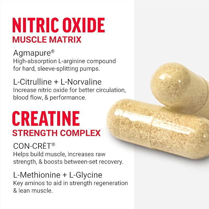 Force Factor Volcano Pre Workout Nitric Oxide Booster Supplement for Men with Creatine and L-Citrulline to Boost and Energy, Help Build Muscle, Better Pump and Workout, 120 Capsules (Pack of 2)