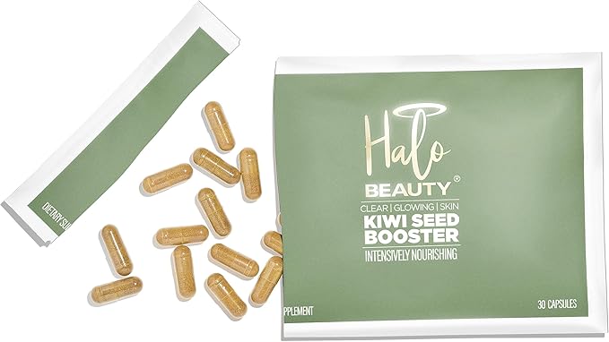 Kiwi Seed Booster Refill Pack Skin Supplement - 30 Vegan Capsules with Vitamins C, D3 & Zinc for Anti-Aging, Hydration, Glowing Skin & Collagen Support