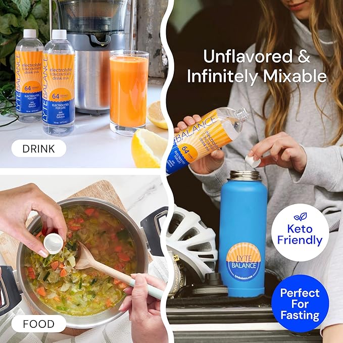 Electrolye Concentrate | Liquid Electrolytes Drink Mix w/Sodium, Potassium & Magnesium | Daily Hydration, Muscle Recovery, Immune Support, Rehydration | Keto, No Sugar (64 Servings)