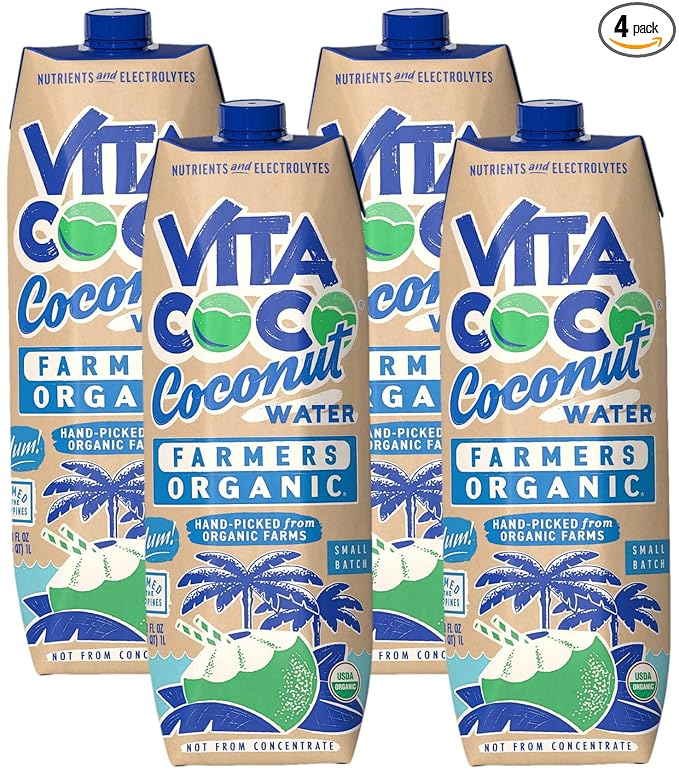 VITA COCO Organic Coconut Water, 33.8 FZ (Pack of 4)