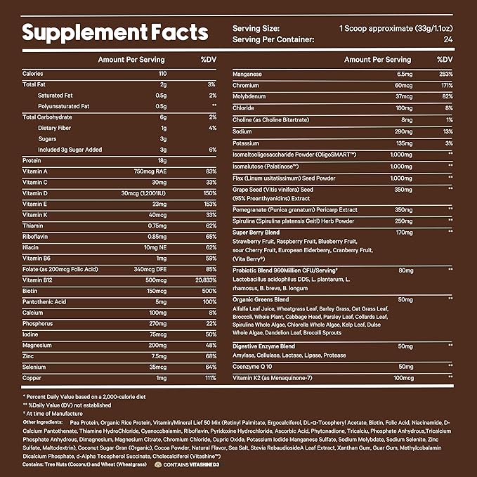 LyfeFuel Essentials Nutrition Shake - Not Your Average Meal Replacement Powder | 50+ Superfoods, Vegan Protein, Vitamins & Minerals | Low Carb Plant Based Breakfast Shake | Chocolate Flavor
