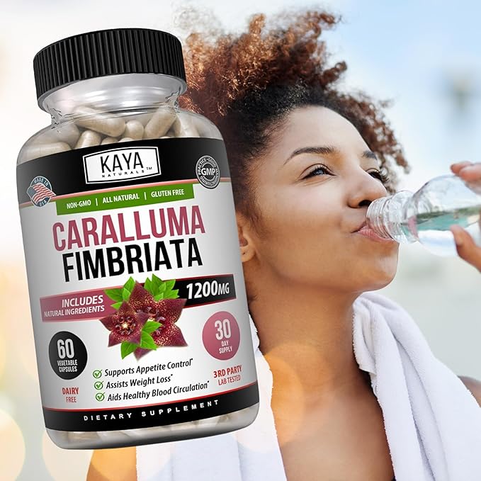 Kaya Naturals - Caralluma Fimbriata 1200mg High Potency Supplement | Maximum Strength Natural Endurance Support, Vegetarian Capsules (60 Count)