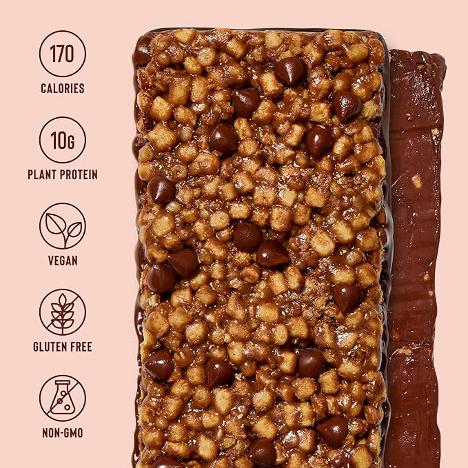 Mezcla Vegan Protein Bars, Gluten Free Snack Made with Pea Protein, Chocolate Chips and Other Premium Ingredients, Healthy Snacks, Hot Chocolate, 10g of Protein, 12 Pack