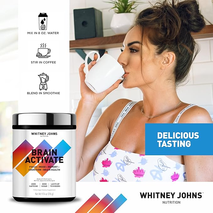Brain Booster Supplement, Nootropic Focus, Brain Supplements for Memory & Focus, Reduce Brain Fog with Fast Acting Unique MCT C8 - Zero Sugar & Caffeine, 2 Tubs