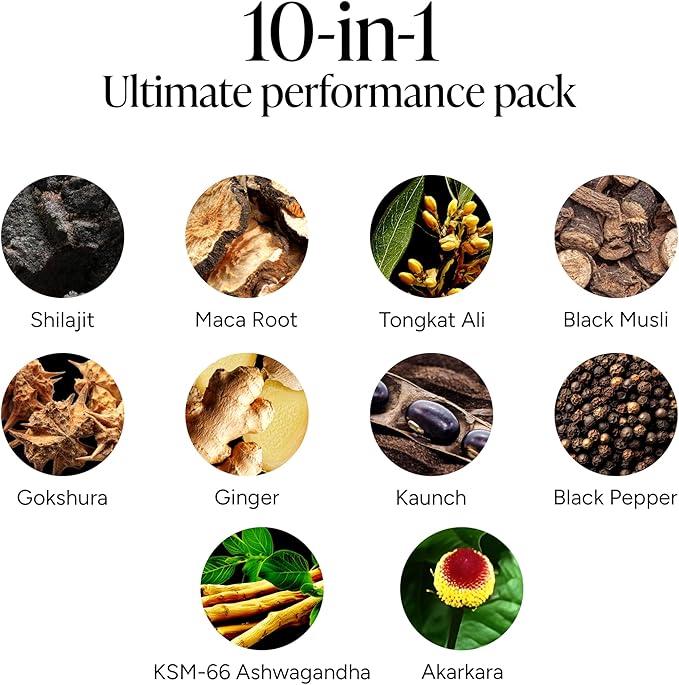 Root Labs10-1 Alpha Gummies | 4000 mg Shilajit I 75% Fulvic Acid | KSM 66 Ashwagandha | Maca Root| Tongkat Ali | No Added Sugar | GMO Free I Vegan I Clean Lab Project Certified I 60 Gummies