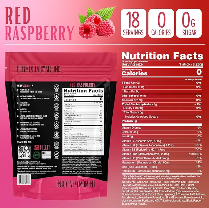 2THIRTY Electrolyte Powder – Sugar-Free Hydration, Recovery & Precovery Drink Mix with Vitamin B12, Aminos, Adaptogens & Himalayan Salt – Keto, Vegan, Zero Cal – Instant Energy, Focus & Rebalance
