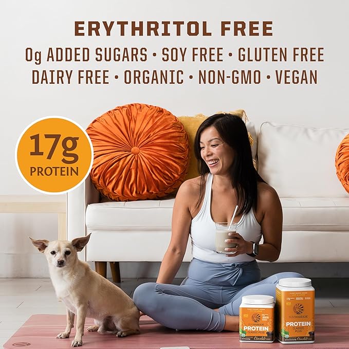 Clean Vegan Protein Powder Chocolate | Organic Protein Powder Plant Based Formula with 5 Superfood Blend Sprouted & Fermented | Non-GMO Low Carb Soy Dairy & Gluten Free (Chocolate, 30 Servings)